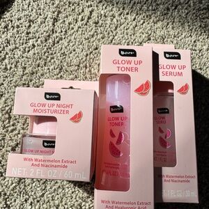 Glow Up Night Moisturizer, Toner & Serum Set (Watermelon)
